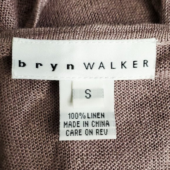 Bryn Walker Womens Lightweight 100% Linen Zen Vest Wrap Tunic Dress Top Mauve S - Picture 3 of 8